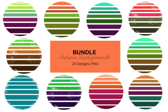 Autumn Backgrounds Retro Circle Bundle