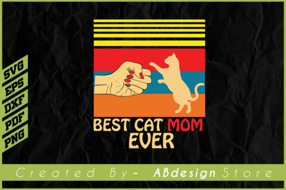Best Cat Mom Ever Vintage Retro T-shirt