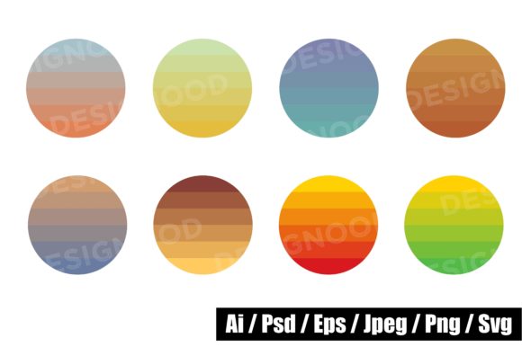 Colorful Circle Retro Vintage Sunset