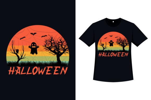 Retro Color Halloween T-shirt Design