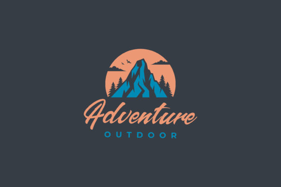 Retro Mountain Adventure Outdoor Logo