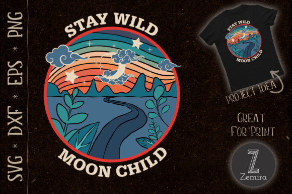 Retro Stay Wild Moon Child Peace Hippie