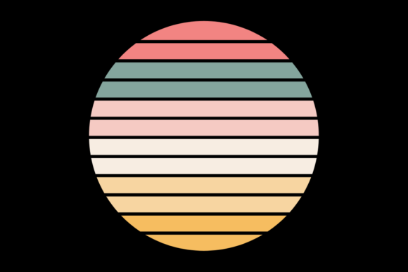 Retro Sunset Vintage Circle Design 06