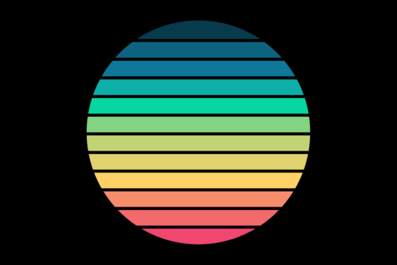 Retro Sunset Vintage Circle Design 09