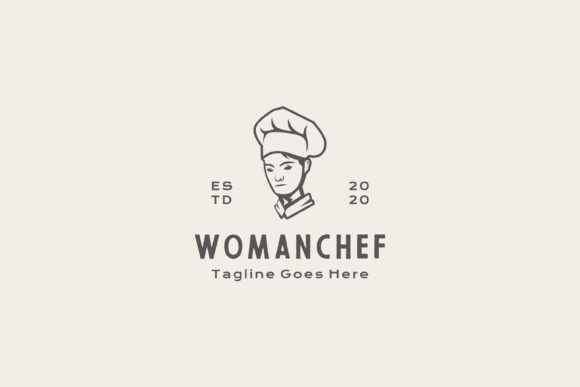 Retro Woman Chef Restaurant Logo Design
