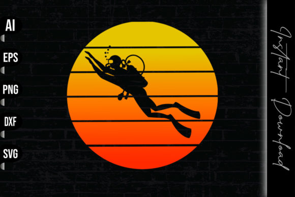 Scuba Diver Retro