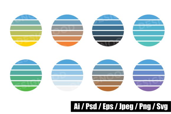 Sunset Retro Colors Background