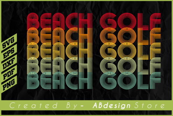 Vintage Retro Beach Golf Sublimation